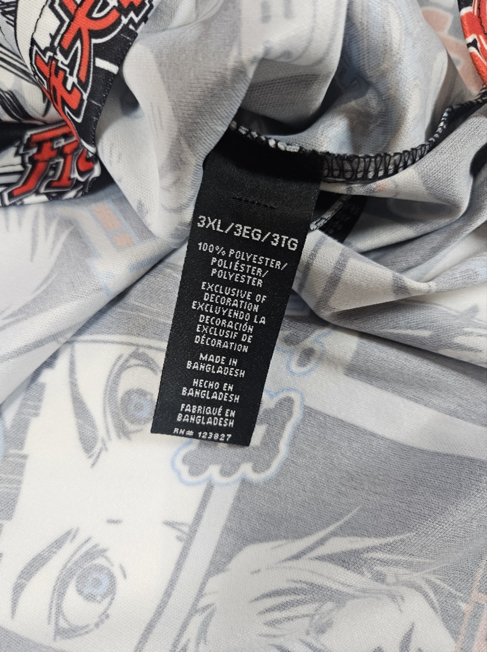 NWT Drill Clothing Co. T-shirt Mens 3XL Black White Anime Comic All‎ Over Print - Picture 8 of 8